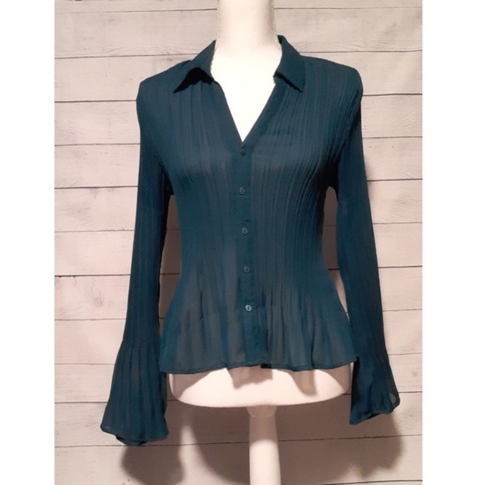 Gorgeous Teal Worthington Bell Sleeve Blouse